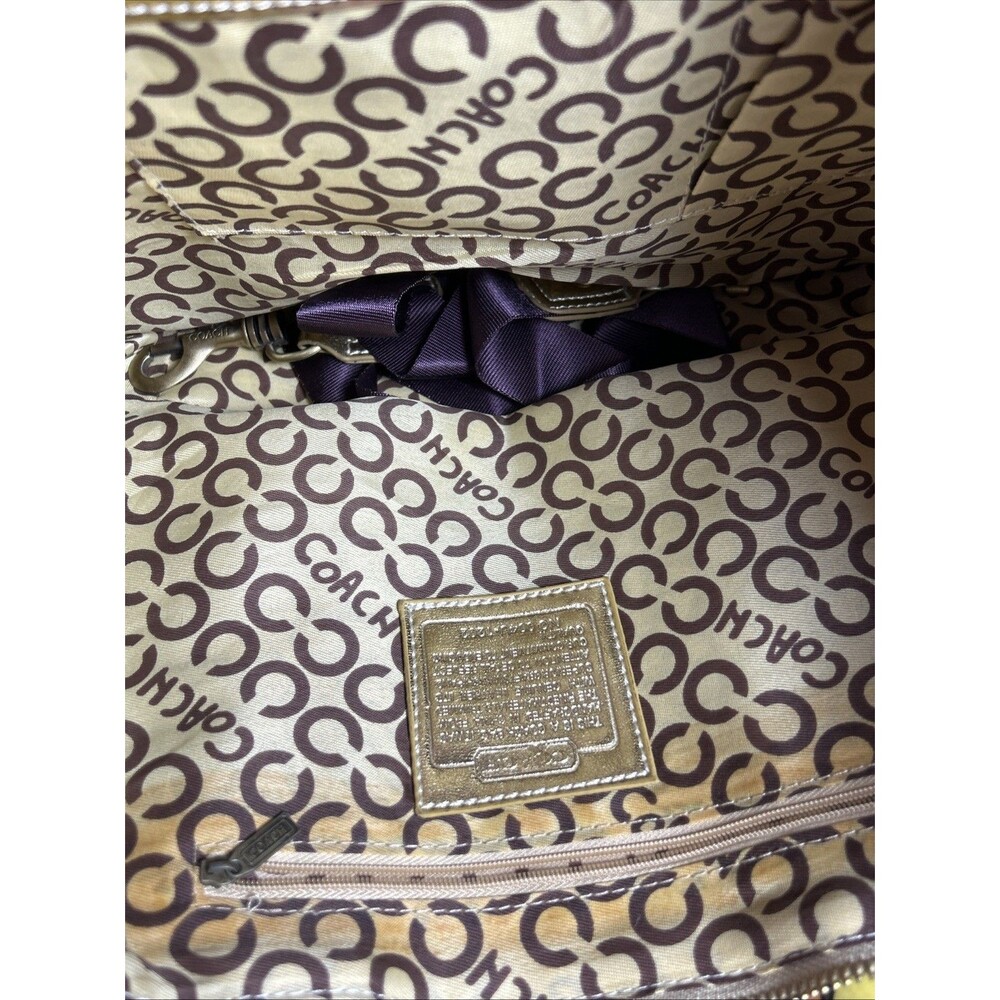 Coach Y2K Poppy Bag Multi-Colored Purse Shoulder Handbag Signature Canvas Used - Picture 9 of 9